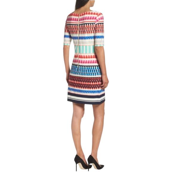 Eliza J Multi Color Multi Pattern Shift Dress - Picture 2 of 12